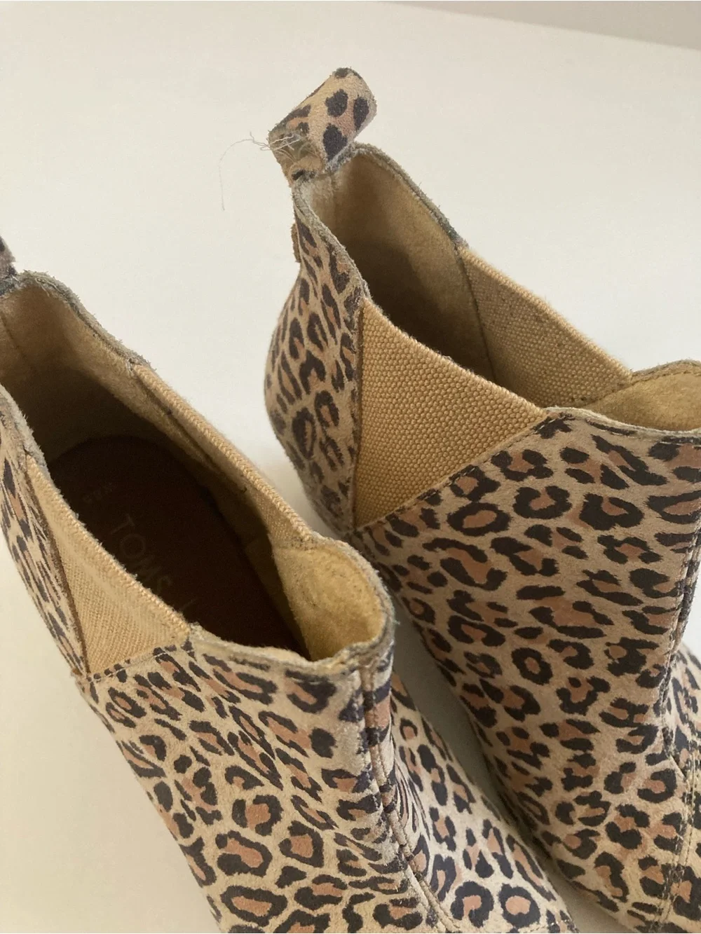 Toms Kelsey Leopard Print Wedge Ankle Booties